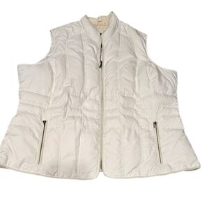 Eddie Bauer White Goose Down Puffer Vest Woman's Sz 4 X